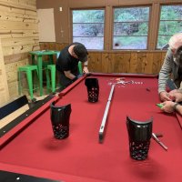 Ed working on pool table